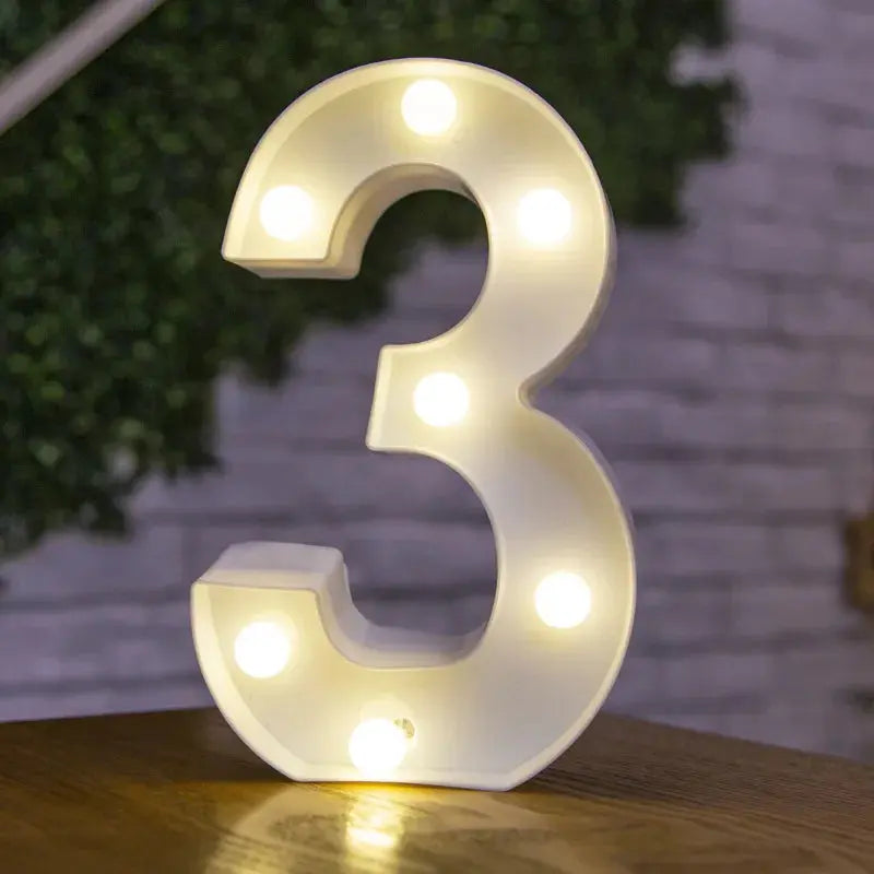 Alphabet Letter LED Lights Luminous Number Lamp Decor  Battery Night Light for home Wedding Birthday Christmas party Decoration Trikidsworld