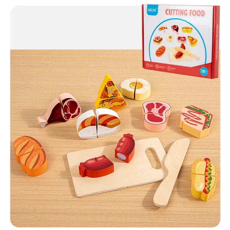 Wooden Montessori Cutting Set – Fruits, Food & Ice Cream Trikidsworld