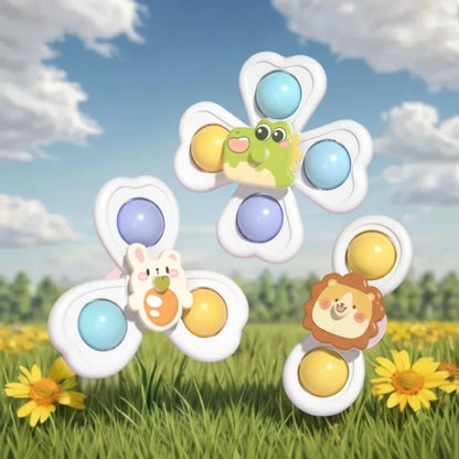 3PCS Suction Cup Spinner Toy Baby Bath Funny Game Educational Toys For Children Girls Boys Infant Sensory Stress Reliever Gift Trikidsworld