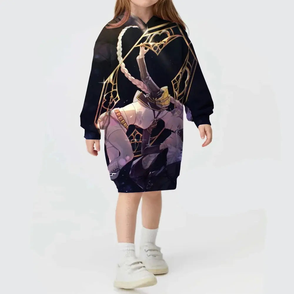 KPop Demon Hunters Hoodie Dress Fashion Rumi Sweatshirt Pullover Cute Long Sleeve Autumn Girls Cartoon Y2K Hoody Sportswear Trikidsworld
