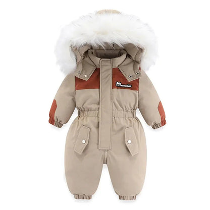 Ircomll kids Boy Girl Winter Snowsuit Plus Velvet Toddler Jacket Clothes For Boy Infant Jumpsuit Hoodied Overalls 2-6Y Outwear Trikidsworld