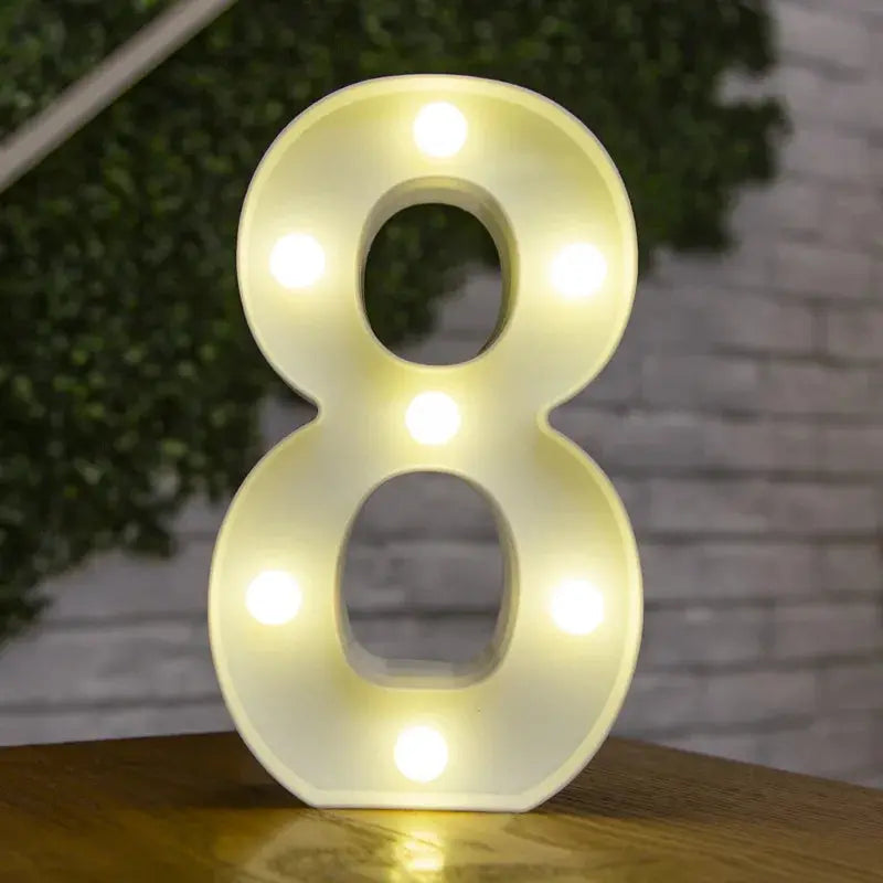 Alphabet Letter LED Lights Luminous Number Lamp Decor  Battery Night Light for home Wedding Birthday Christmas party Decoration Trikidsworld