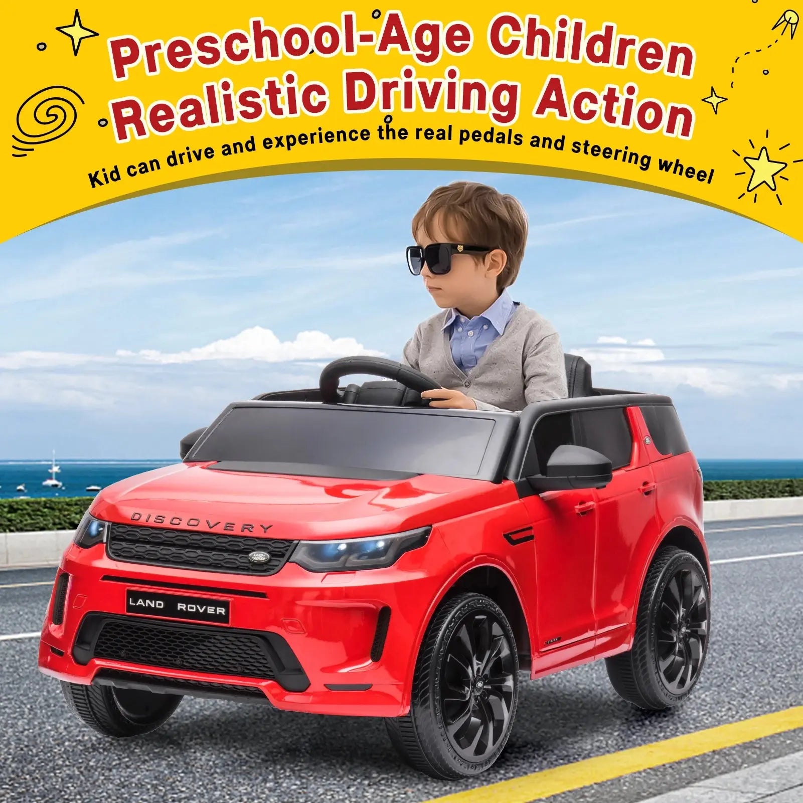 Ride on Car for Kids 12V Power Battery Electric Vehicles License Ride On Truck w/Parent Remote Control, MP3 Player, Rocking Trikidsworld