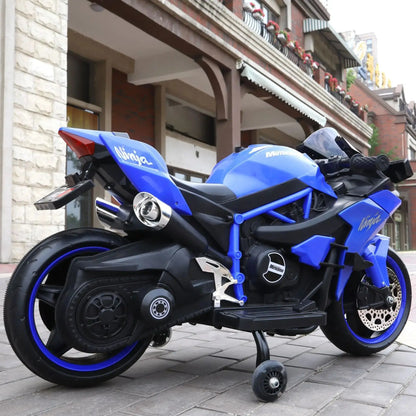 1.1M Long Children Electric Two Wheeled Rechargeable Drive Motorcycle For 3-9 Years Kids Ride On Trikidsworld