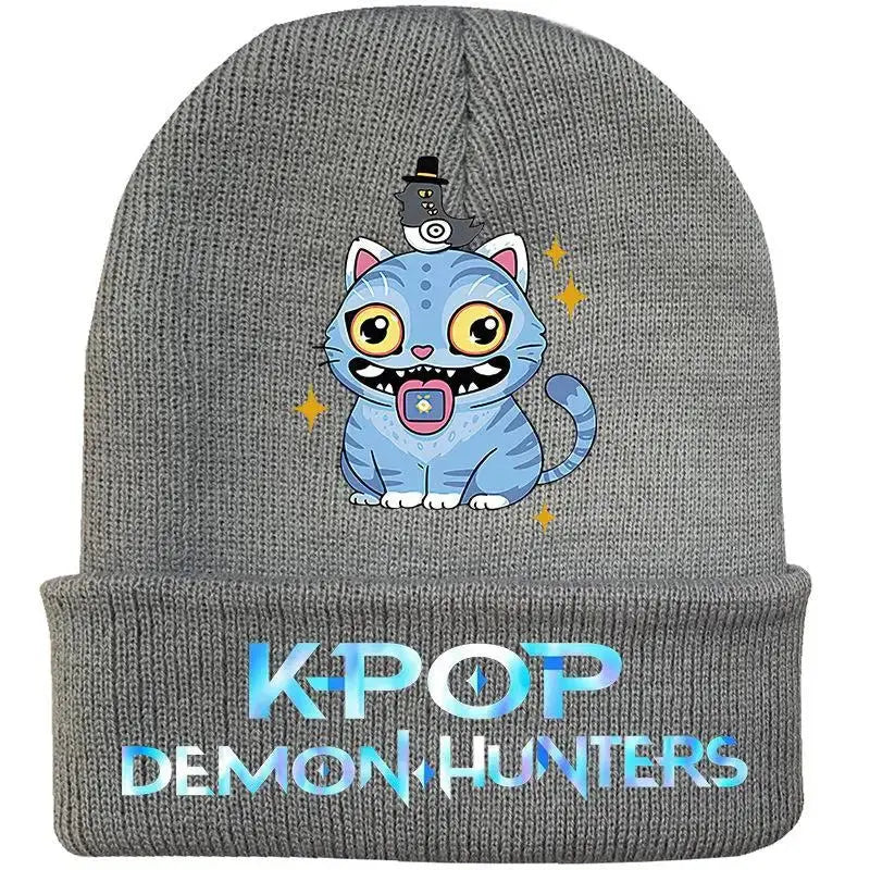 Kpop Demon Hunter Cute Knitted Hat Girls Anime  Rumi Mira Zoey Cap Kids Winter Outdoors Warm Beanies Kid Headgear Birthday Gift Trikidsworld