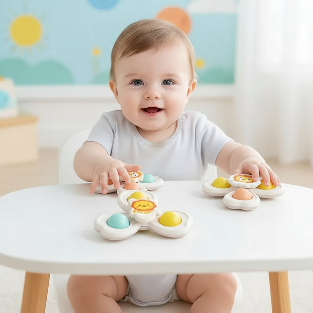 3PCS Suction Cup Spinner Toy Baby Bath Funny Game Educational Toys For Children Girls Boys Infant Sensory Stress Reliever Gift Trikidsworld