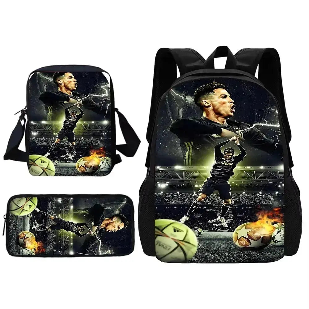 Football CR7 Child School Backpack With Shoulder Ronaldo Bags Trikidsworld