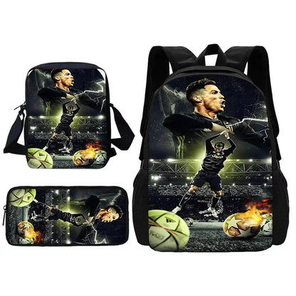 Football CR7 Child School Backpack With Shoulder Ronaldo Bags Trikidsworld