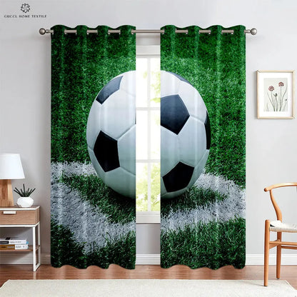 Custom Football Print Curtains for Kids Room and Living Room Trikidsworld