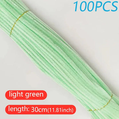 100PCS Colorful Twisted Rod DIY Handcraft Bar Wire Imaginative Wool Root Fluffy Bar Iron Wire Sticks Art Kids Educational Toys Trikidsworld