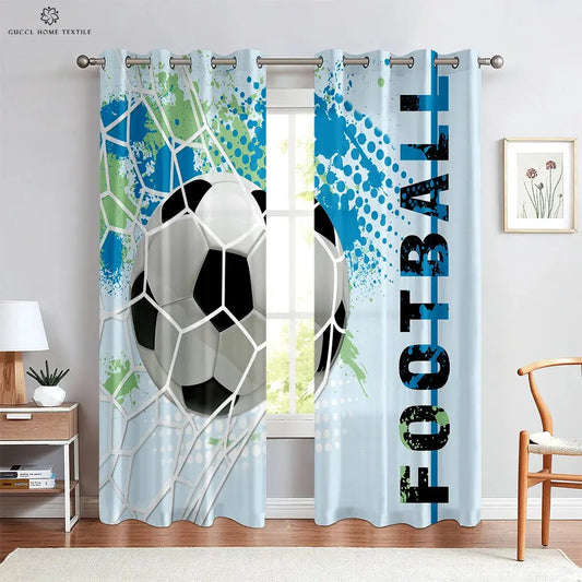 Custom Football Print Curtains for Kids Room and Living Room Trikidsworld