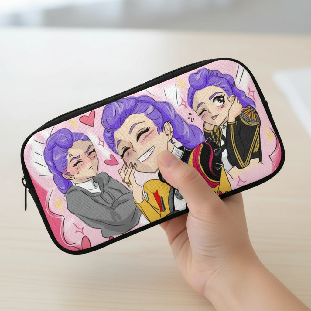 new Hunter Kpop Student Pencil Case Large Cloth Bag For Girl Office School Pen Bag Cartoon Demon Pencil Box Pen Holder Case Trikidsworld
