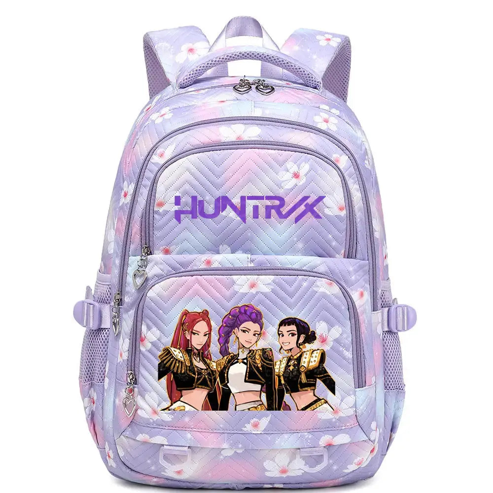 KPop Demon Hunters Backpack Rumi Mira Zoey HUNTR/X Saja Boys Print Cartoon School Bag Large Capacity Student Travel Backpacks Trikidsworld