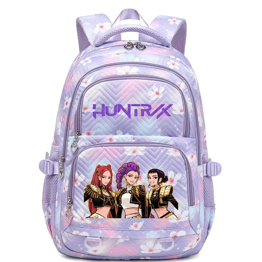 KPop Demon Hunters Backpack Rumi Mira Zoey HUNTR/X Saja Boys Print Cartoon School Bag Large Capacity Student Travel Backpacks Trikidsworld