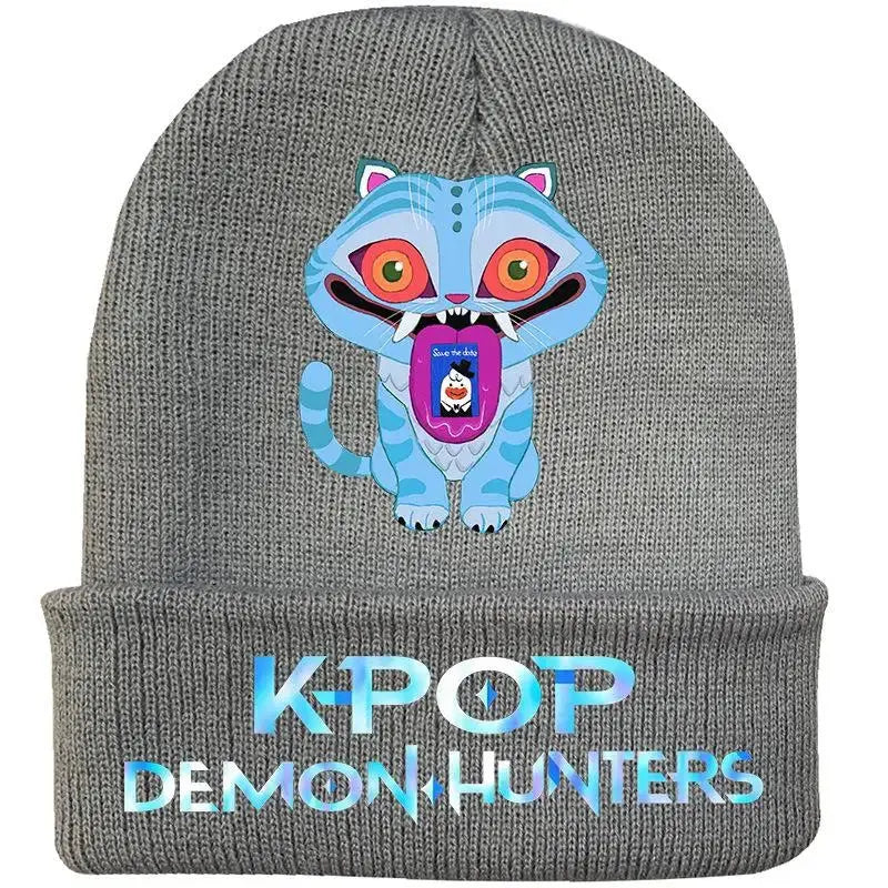 Kpop Demon Hunter Cute Knitted Hat Girls Anime  Rumi Mira Zoey Cap Kids Winter Outdoors Warm Beanies Kid Headgear Birthday Gift Trikidsworld