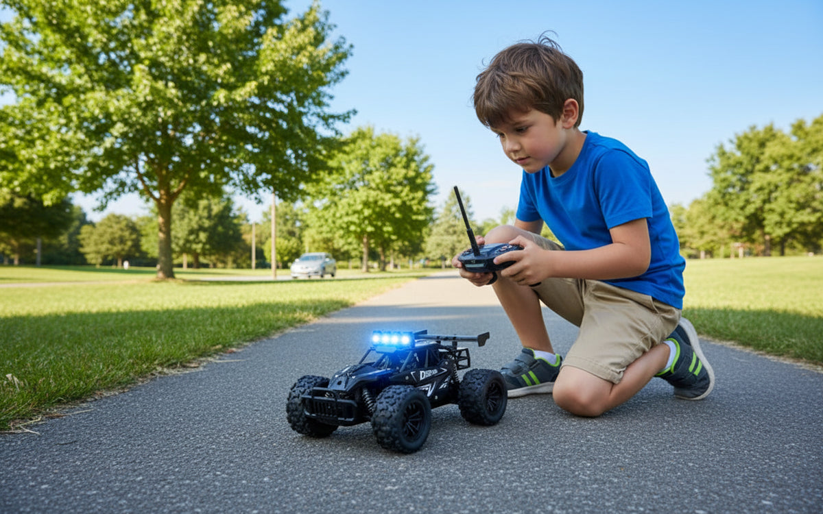 Remote Control Car RC Drift Racing 1:16 Vehicle Off Road Alloy 2.4G Radio High-Speed Trucks With LED Light Climbing Gift Kid Toy Trikidsworld