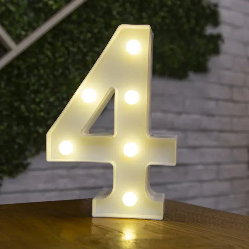 Alphabet Letter LED Lights Luminous Number Lamp Decor  Battery Night Light for home Wedding Birthday Christmas party Decoration Trikidsworld