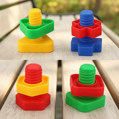 5Set Screw Building Blocks Plastic Insert Blocks Nut Shape Toys for Children Educational Toys Montessori Scale Models Gift Trikidsworld