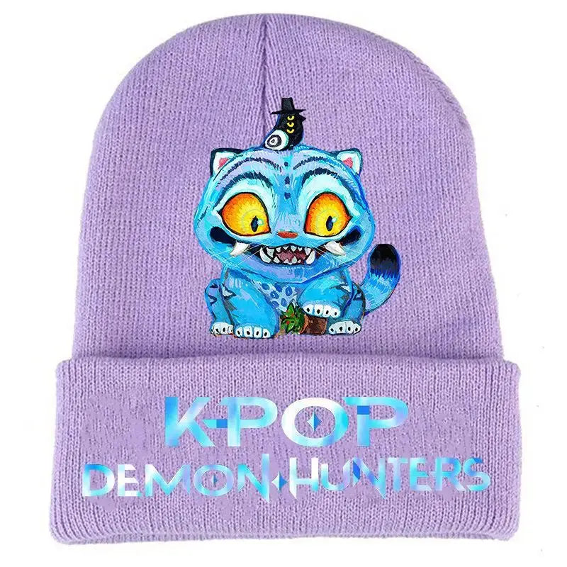 Kpop Demon Hunter Cute Knitted Hat Girls Anime  Rumi Mira Zoey Cap Kids Winter Outdoors Warm Beanies Kid Headgear Birthday Gift Trikidsworld