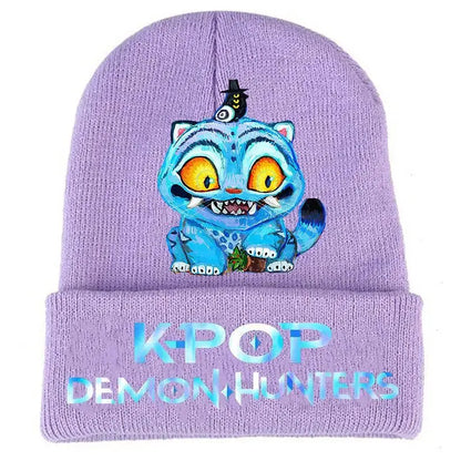 Kpop Demon Hunter Cute Knitted Hat Girls Anime  Rumi Mira Zoey Cap Kids Winter Outdoors Warm Beanies Kid Headgear Birthday Gift Trikidsworld