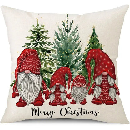 45cm Merry Christmas Cushion Cover Pillowcase 2024 Christmas Decorations for Home Ornament Happy New Year Christmas Decor 2025 Trikidsworld