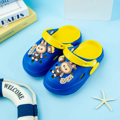 New Boys' Slippers with Cartoon Letters, Double Color Matching, Versatile Eva Clogs, Soft-Soled Non-Slip Sandals 837 Trikidsworld