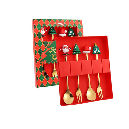 Christmas Decorations Home Christmas Table Decor Stainless SpoonsFork Cutlery Set Elk Xmas Tree New Year 2026 Navidad 2025 Gifts Trikidsworld