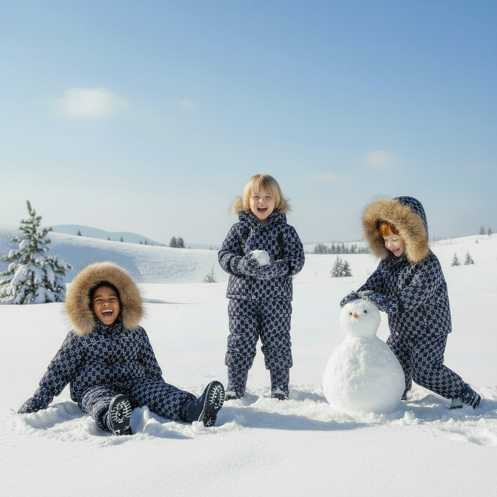 2023 Winter New 2 3 4 Years Baby Kids Clothing Thick Fur Hooded Jacket+Overalls Suit 2Pcs Duck Down Set for Kids Girls Boys Trikidsworld