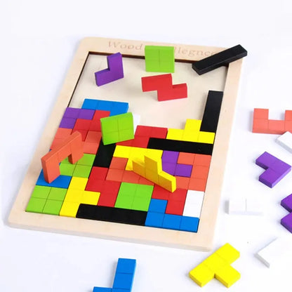 3D Wooden Russia Puzzle Baby Early Education Color Shape Game Children Thinking Logic Square Toy Puzzle For Kids Christmas Gifts Trikidsworld
