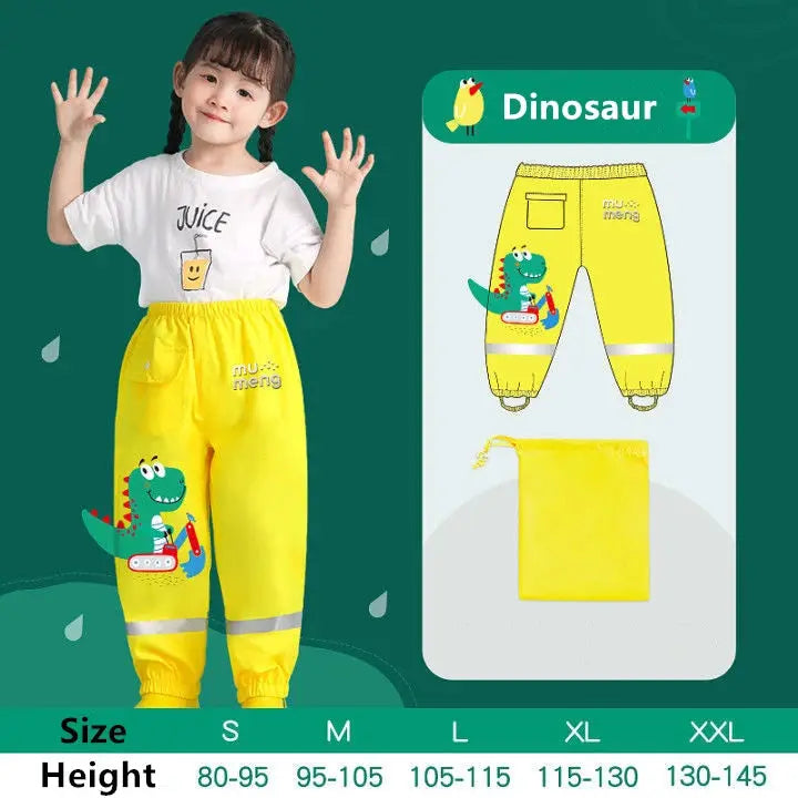 Waterproof Kids Rain Pants – Fun Cartoon Designs Trikidsworld