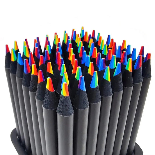 Set of 10 Rainbow Drawing Pencils – 7 Colors in 1 for Sketching & Coloring Trikidsworld