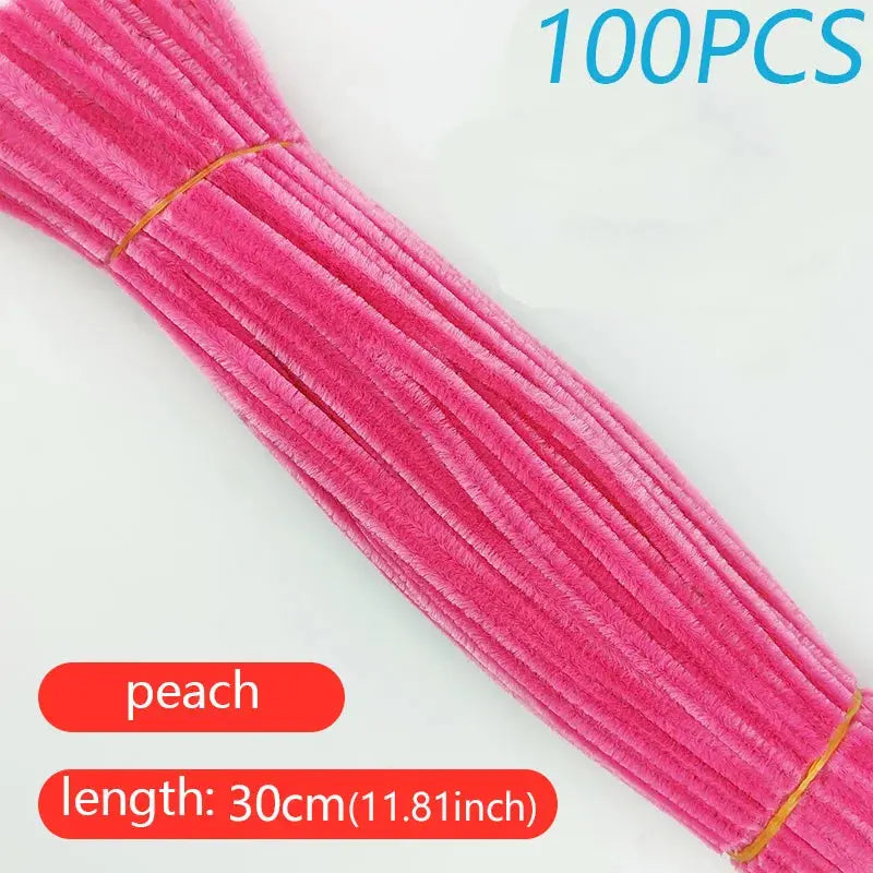 100PCS Colorful Twisted Rod DIY Handcraft Bar Wire Imaginative Wool Root Fluffy Bar Iron Wire Sticks Art Kids Educational Toys Trikidsworld