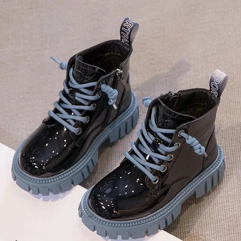 Fashion Kids Boots Girls British Style Children's Ankle Boots Autumn Winter Warm Waterproof Boys Boots 3-15 Years Old Snow Boots Trikidsworld