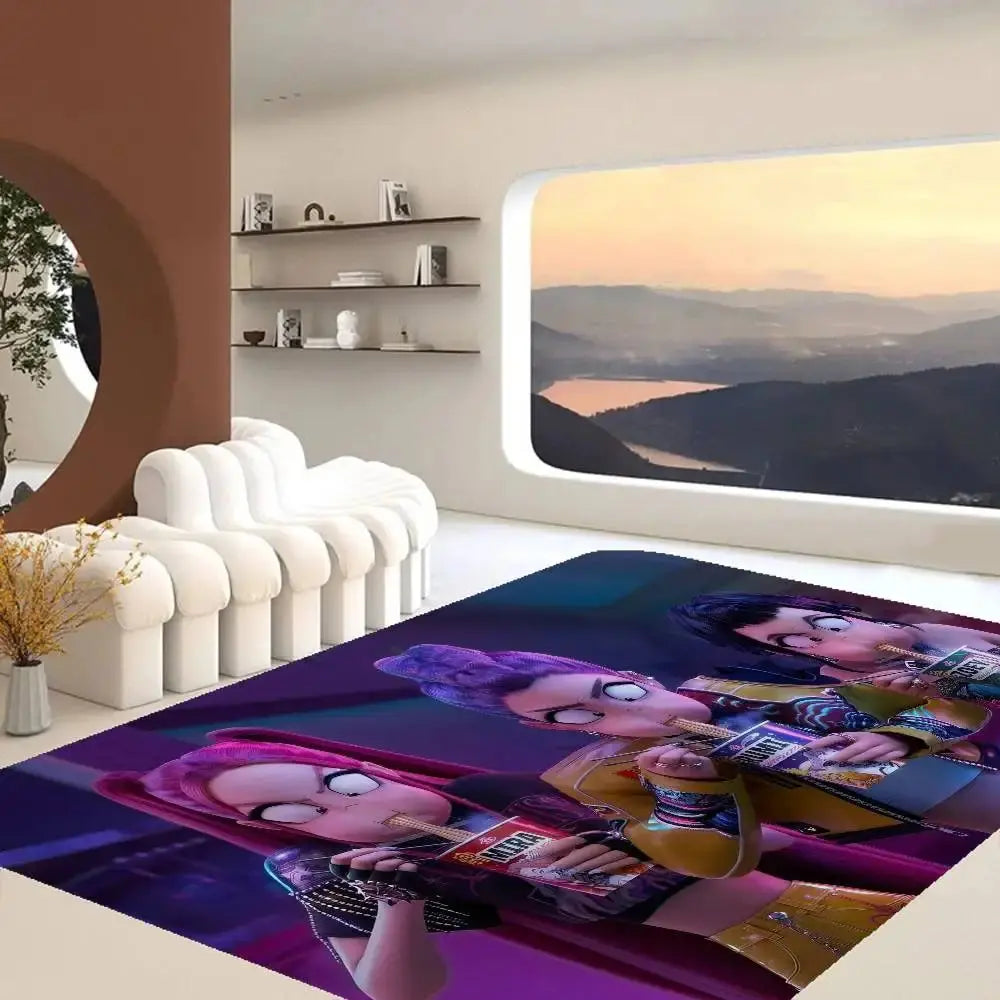 Kpop D-demon Hunters Floor Mat Rectangle Anti-slip Home Soft Badmat Front Door Indoor Outdoor Mat Welcome Doormat Trikidsworld