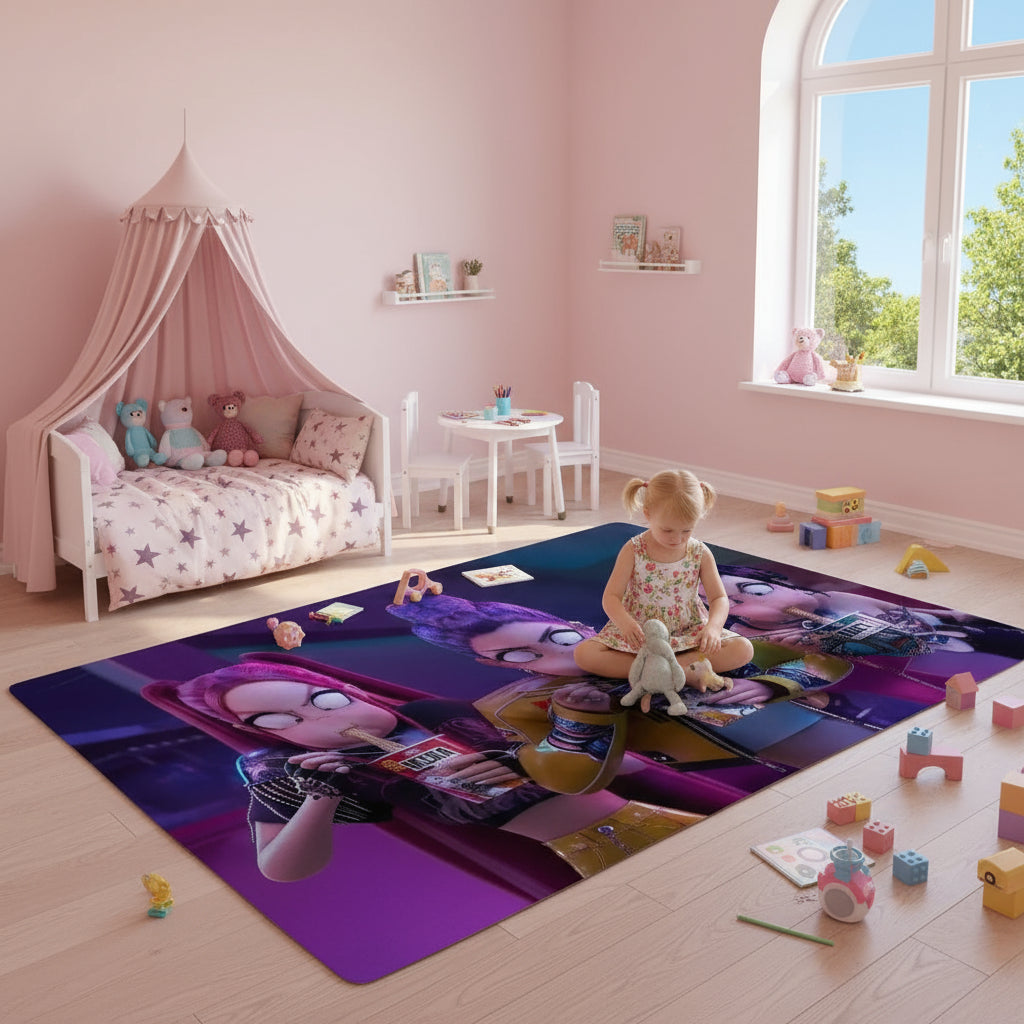 Kpop D-demon Hunters Floor Mat Rectangle Anti-slip Home Soft Badmat Front Door Indoor Outdoor Mat Welcome Doormat Trikidsworld