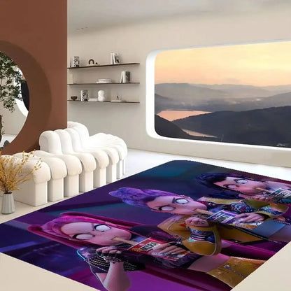 Kpop D-demon Hunters Floor Mat Rectangle Anti-slip Home Soft Badmat Front Door Indoor Outdoor Mat Welcome Doormat Trikidsworld