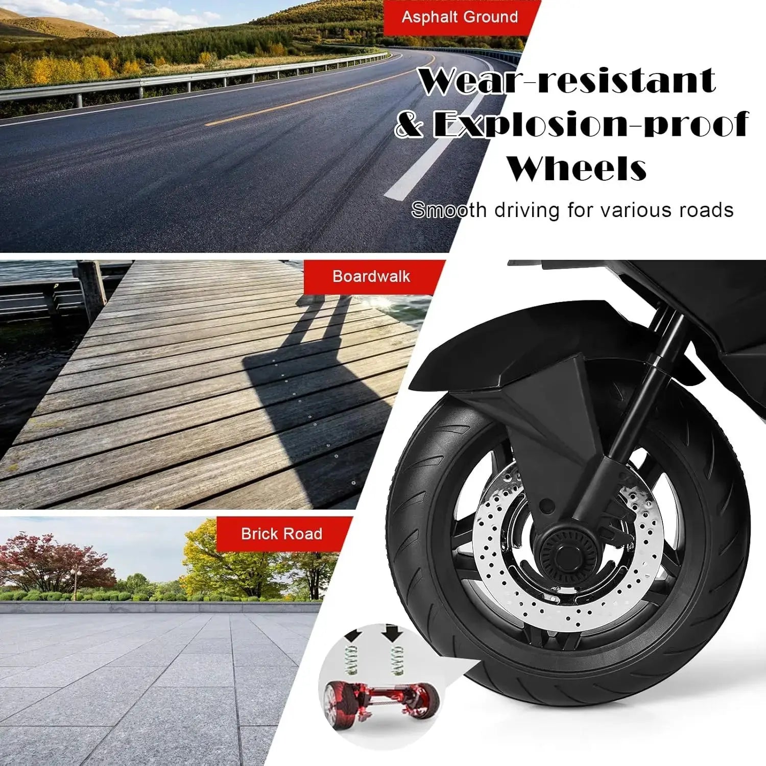 Kids Ride On Motorcycle, 12V Electric Battery Powered Ride On Bike w/Training Wheels, LED Lights, Music, Pedal, Forward/Reverse, Trikidsworld