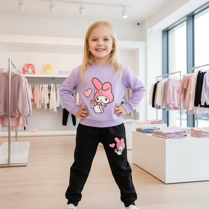 Autumn Baby Girl Clothes Set Children Sanrio My Melody Cartoon Print Sweatshirt and Pants 2 Pieces Suit Kid Long Sleeved Suit Trikidsworld
