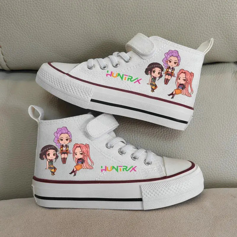 Children's Canvas Shoes High-Top Kpop Demon Hunter Girls Sneakers Breathable Kids sports Shoes Student Running Tennis Shoe Trikidsworld