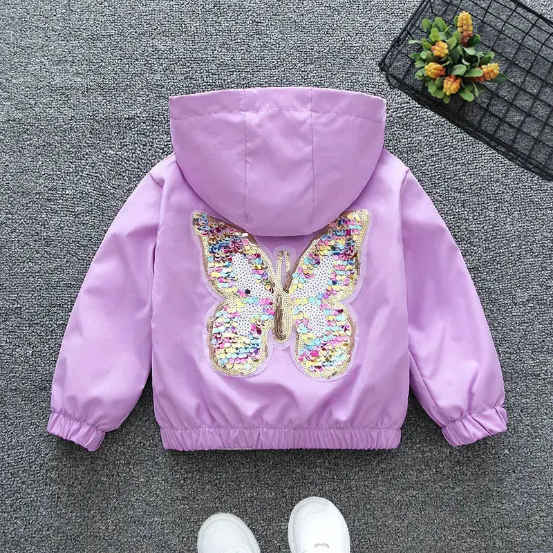3 - 10 - Year - Old Girls' Spring - Autumn Outerwear: Jackets Featuring Adorable Butterfly Motifs Trikidsworld