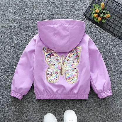3 - 10 - Year - Old Girls' Spring - Autumn Outerwear: Jackets Featuring Adorable Butterfly Motifs Trikidsworld