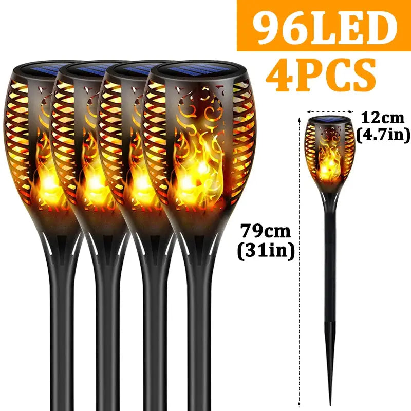 96 LED Outdoor Solar Torch Lights Waterproof Garden Patio Flickering Dancing Flame Lamp Trikidsworld