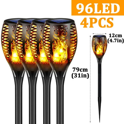 96 LED Outdoor Solar Torch Lights Waterproof Garden Patio Flickering Dancing Flame Lamp Trikidsworld