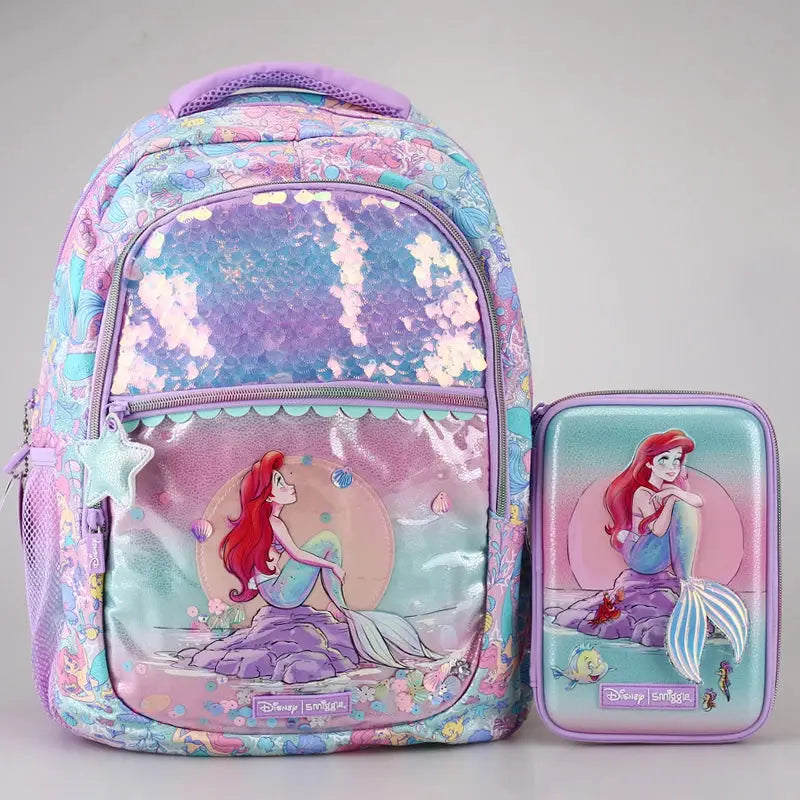 Genuine Disney Smiggle Mermaid School Bag Pencil Case Notebook Y2k Stationery Set Student Lunch Bag Backpack Girl Birthday Gift Trikidsworld
