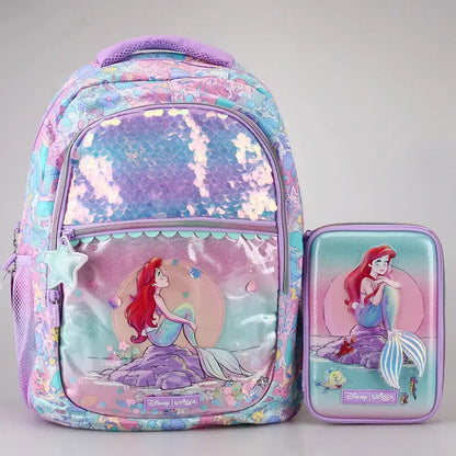 Genuine Disney Smiggle Mermaid School Bag Pencil Case Notebook Y2k Stationery Set Student Lunch Bag Backpack Girl Birthday Gift Trikidsworld