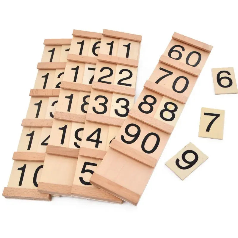 Children's Wooden Montessori Numbers 1-99 Learning Card Math Teaching Aid Preschool Children Early Education Educational Toys Trikidsworld