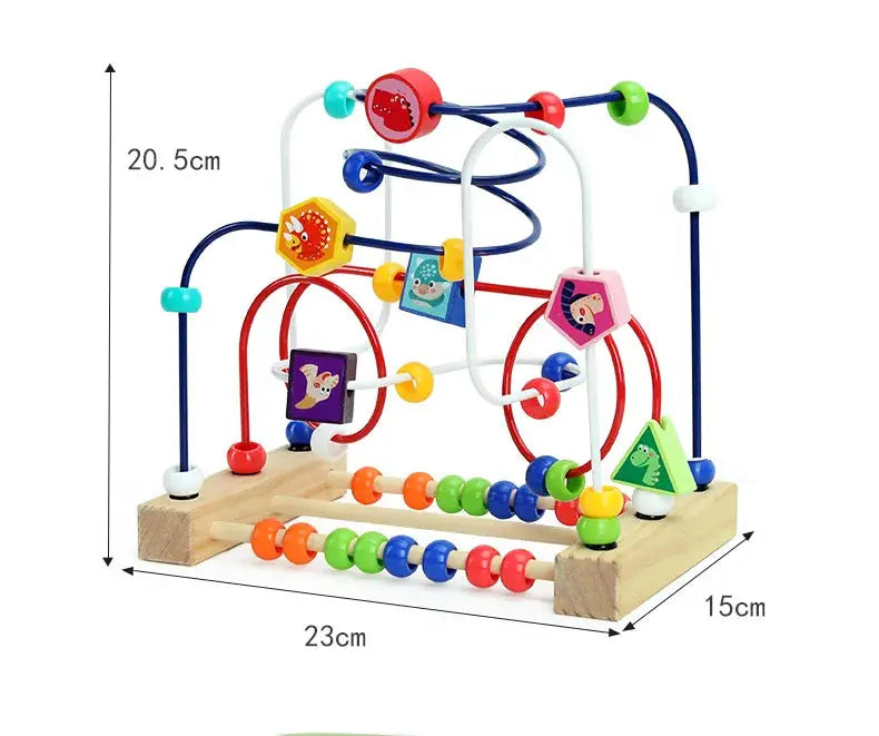 Montessori Wooden Bead Maze & Abacus Toy for Toddlers 1–3 Years Trikidsworld