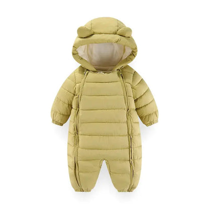 OLEKID 2025 Autumn Winter Baby Rompers Hooded Plus Velvet Warm Baby Girl Jumpsuit Toddler Boys Overalls Infant Newborn Sleepwear Trikidsworld