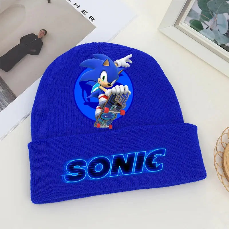 Sonics Knitted Hats Children Headgear Winter Boy Girl Cotton Warm Woolen Cap Cartoon Anime Beanie Bonnet Kids Christmas Gifts Trikidsworld