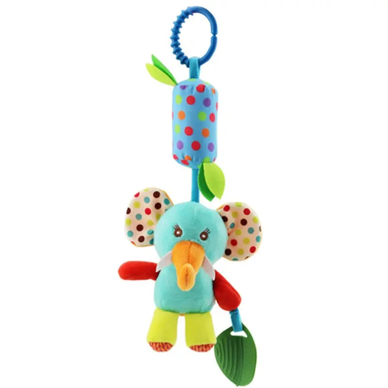 Baby Sensory Hanging Rattles Soft Learning Toy Plush Animals Stroller Infant Car Bed Crib with Teether for Bebe Babies Toddlers Trikidsworld